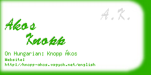 akos knopp business card