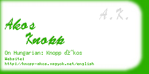 akos knopp business card